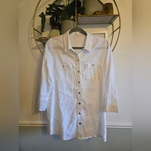 Vintage Anne Fontaine Paris Aimane Linen Blend Blouse